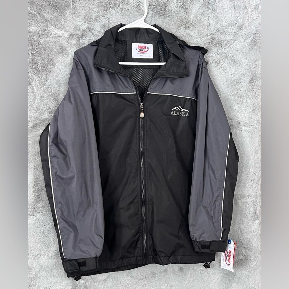 NWT Dimco Apparel Black and Gray Men's lightweight Spring Jacket Size Small